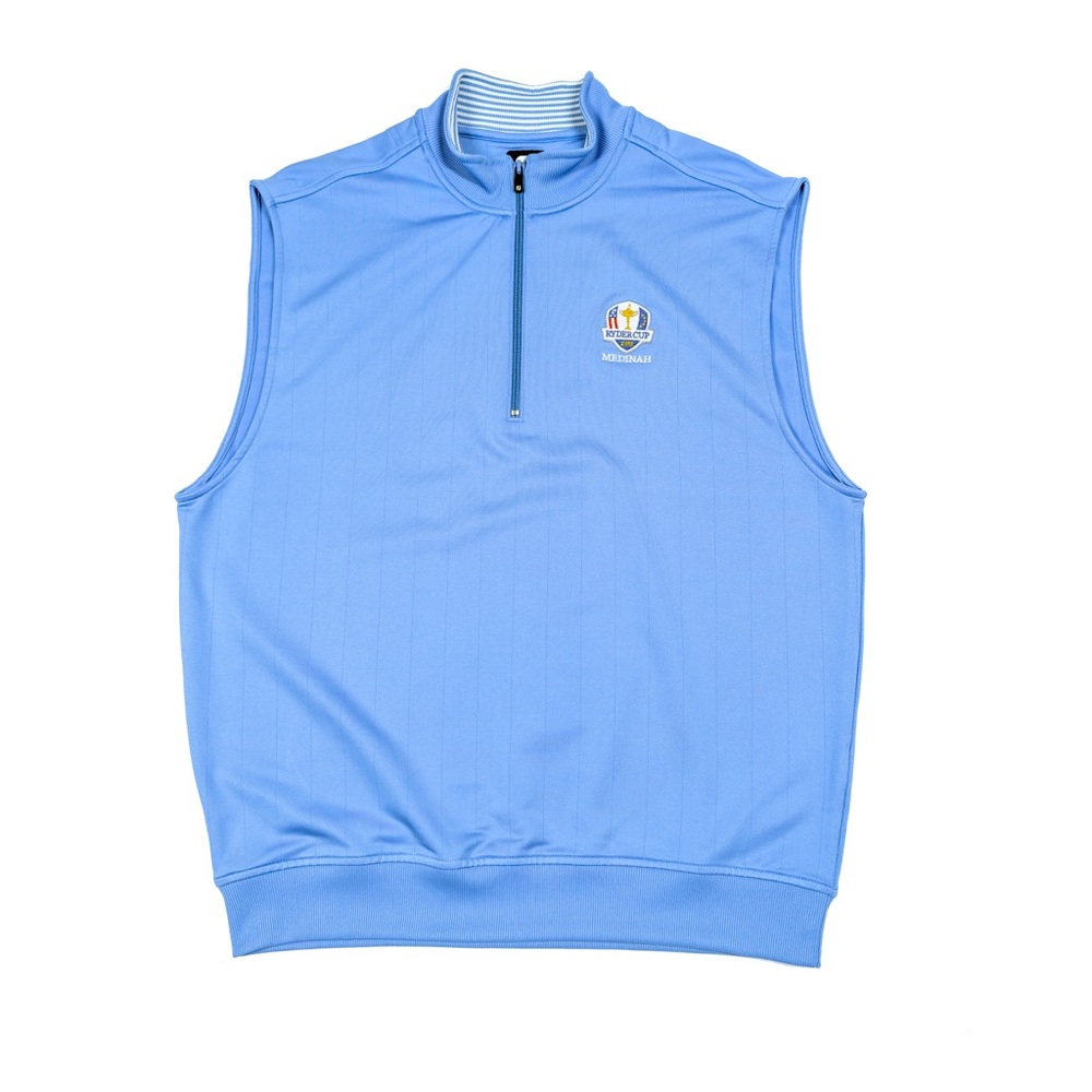 FootJoy Quarter-Zip Men’s L - Pullover Vest 2012 Ryder Cup Tonal Pinstripe Blue